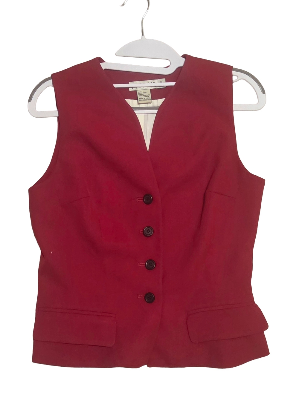 Vintage Ann Taylor Petite Red Wool Waistcoat